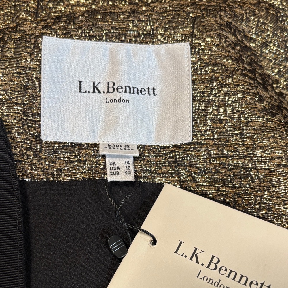 LK Bennett Black and Gold Mini Dress - Picture 7 of 7